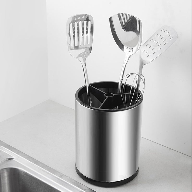 WSKC Stainless Steel Rotating Utensil Holder, 6.2L X 6.2W X 8H - Image 5